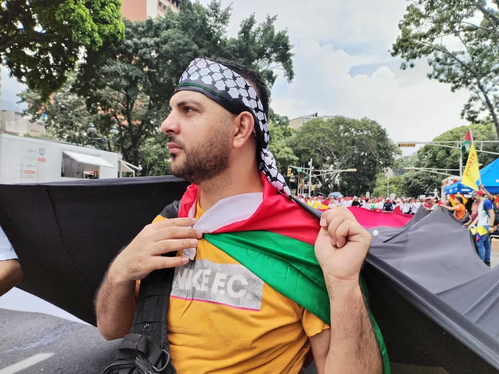 Chavismo marcha en solidaridad con Palestina.
