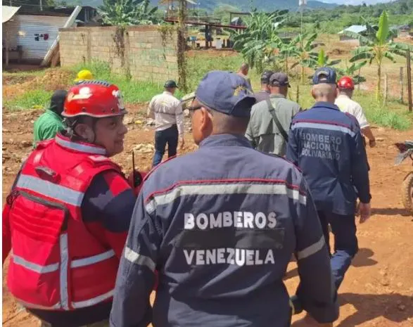 Colapso de mina en Bolívar. Foto: Infobae