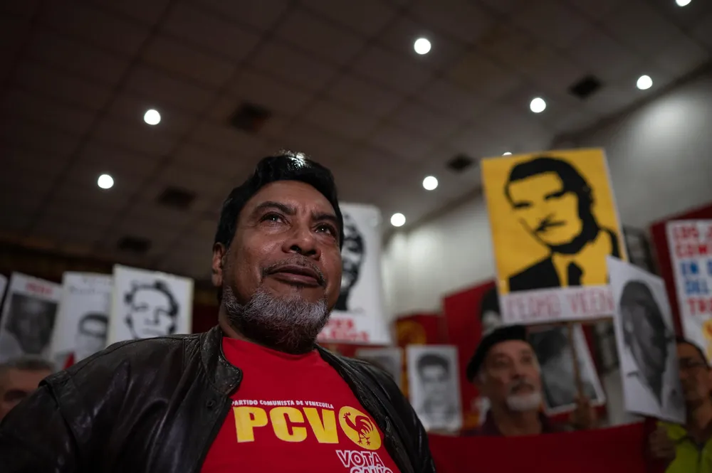 Óscar Figuera. secretario general del Partido Comunista de Venezuela PCV - Foto: AFP-