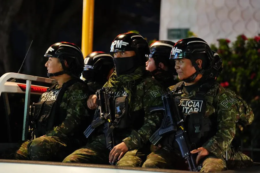 Elementos de la Policía Militar de Colombia. (Xinhua/Andrés Moreno)