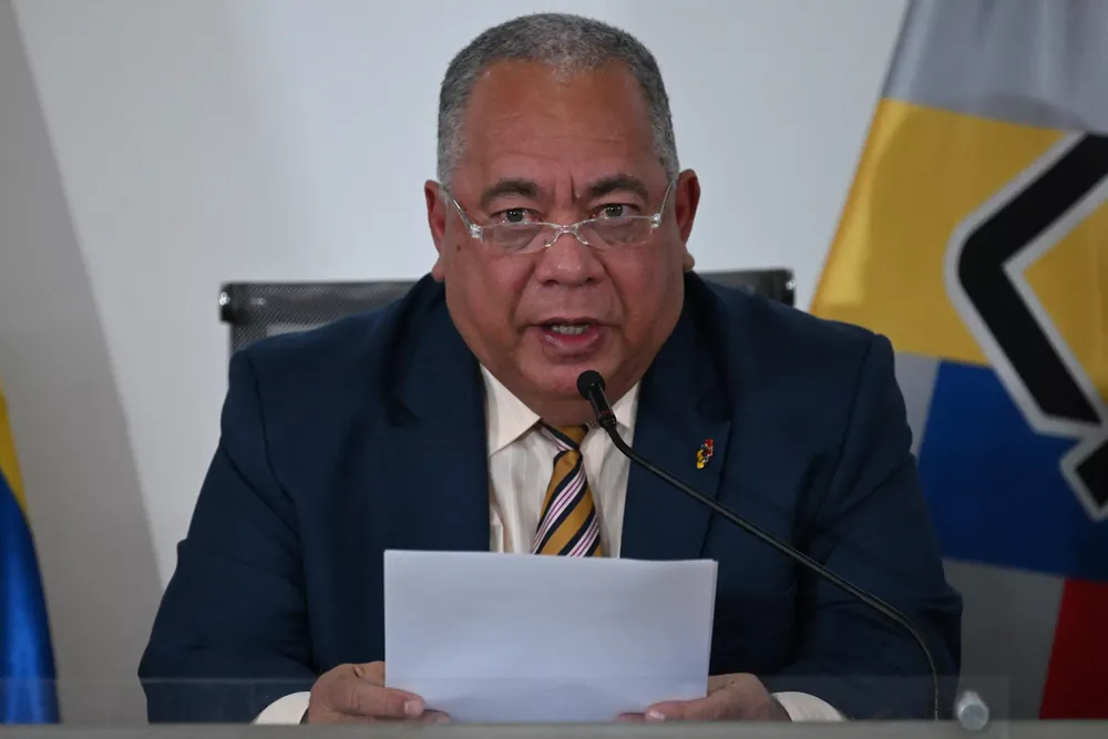 El presidente de la autoridad electoral venezolana, Elvis Amoroso, convocó el referendo para el 3 de diciembre © Federico PARRA / AFP