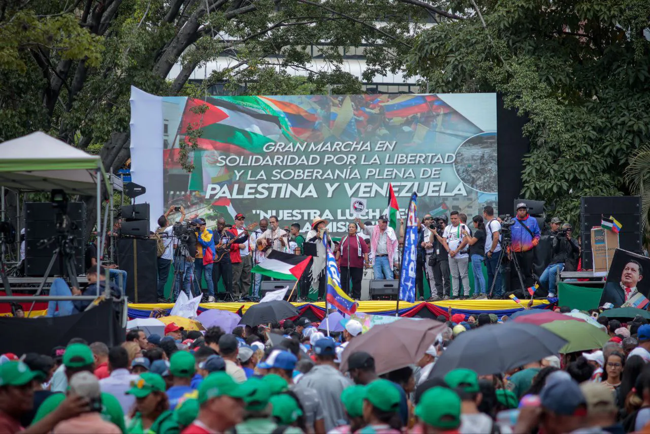 Venezolanos apoyando a Palestina. Foto: VTV