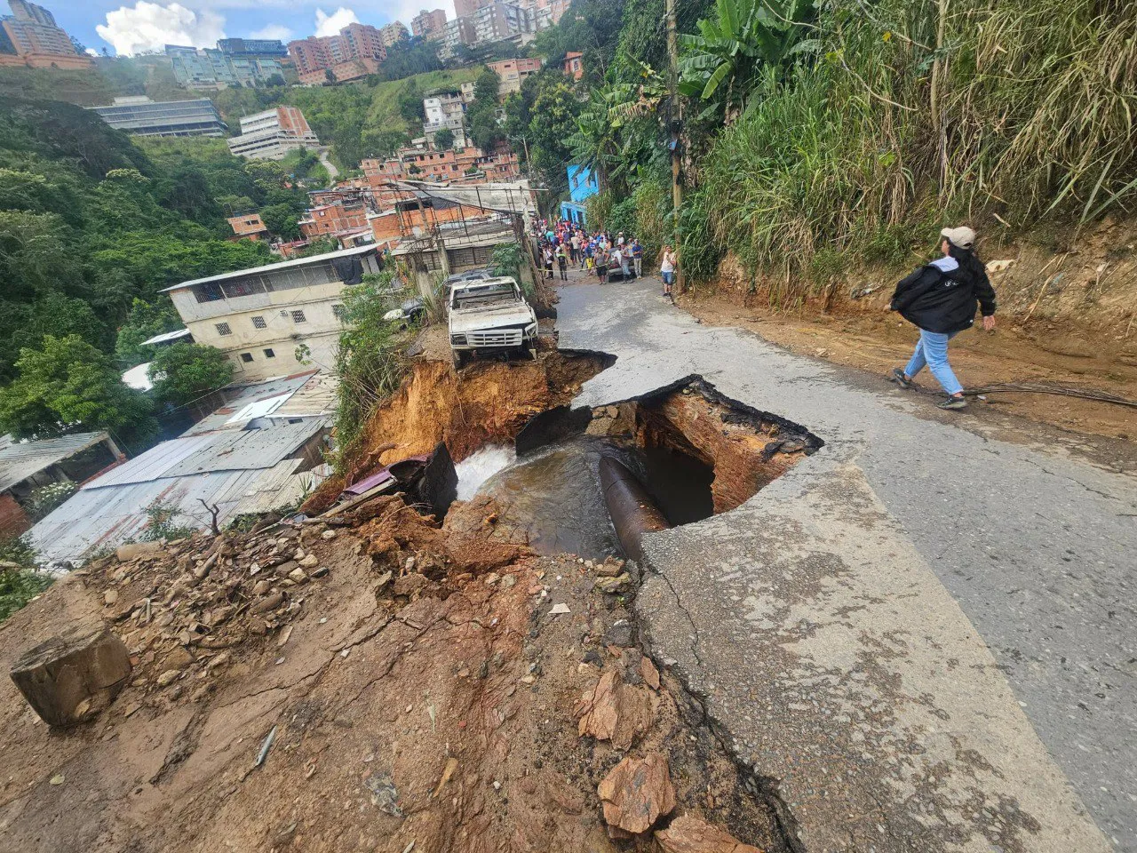 Derrumbe Sector La Toma, en el municipio El Hatillo.