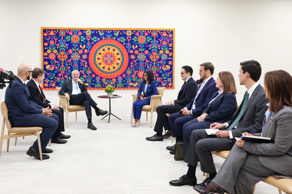 Delcy Rodriguez- Presidenta Encargada de Venezuela durante su gira diplomática en Nueva York