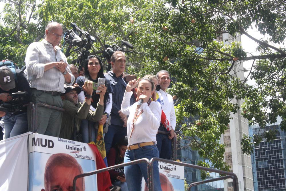 María Corina Machado, dirigente opositora venezolana en Las Mercedes, Baruta. Foto: José Mireles Alcalá / ElMartilloVen.