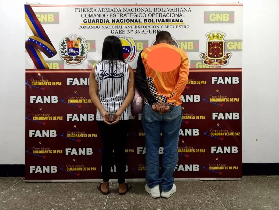CONAS Apure detiene a pareja por extorsionar a comerciantes en San Fernando