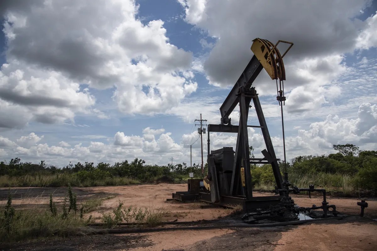 Un pozo de bombeo en la Faja Orinoca de El Tigre, Venezuela.Fotógrafo: Bloomberg