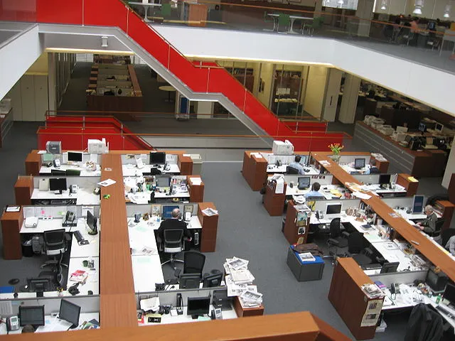 Sala de redacción del New York Times.