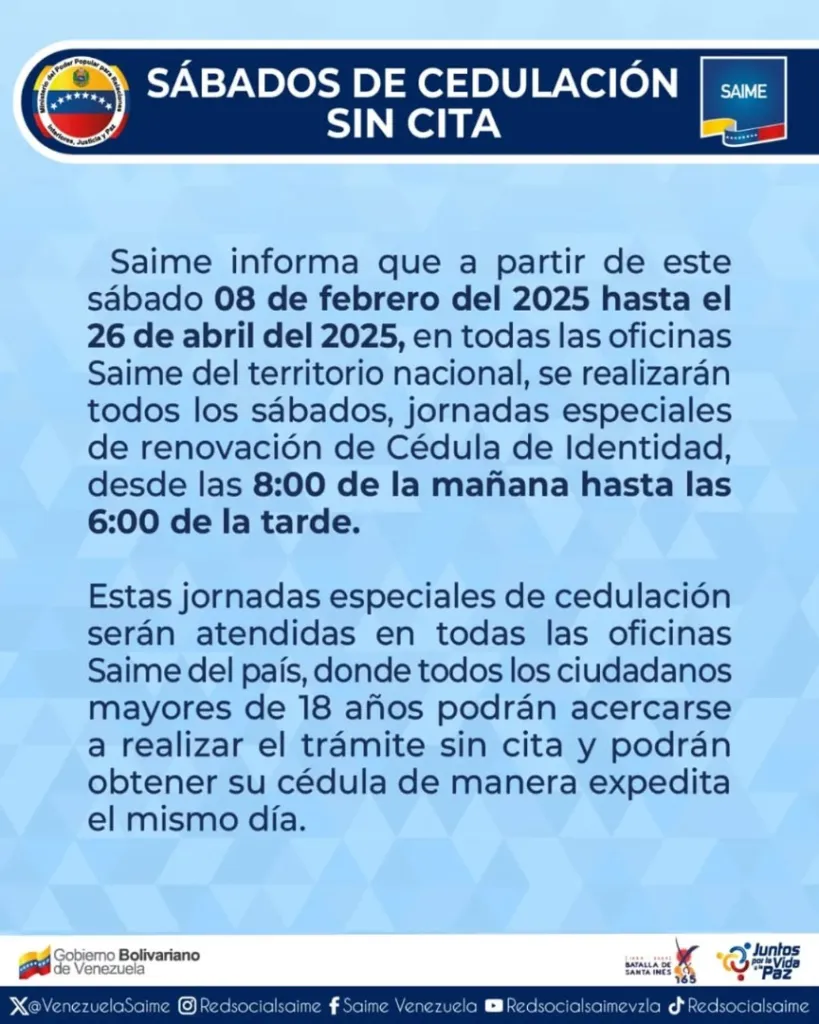 Jornada de cedulaciñon Saime 