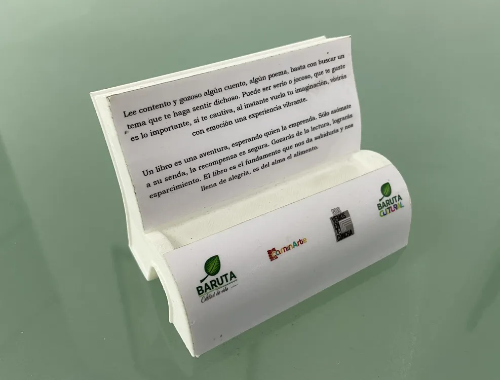 Muestra del banco para asiento en forma de libro 