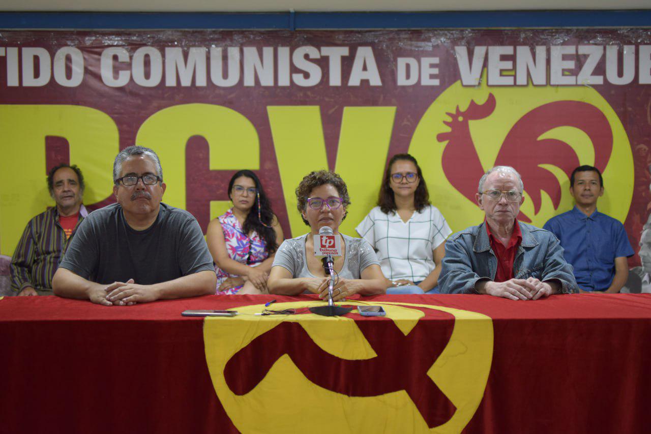 Buro Político del Partido Comunista de Venezuela en rueda de prensa. 
