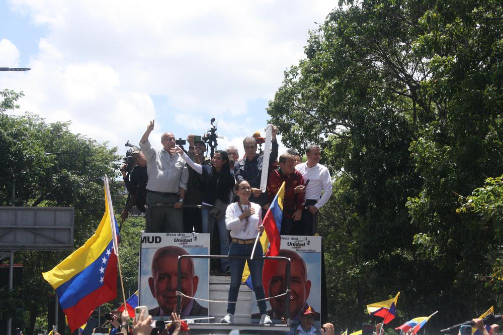 María Corina Machado, dirigente opositora venezolana en Las Mercedes, Baruta. Foto: José Mireles Alcalá / ElMartilloVen.