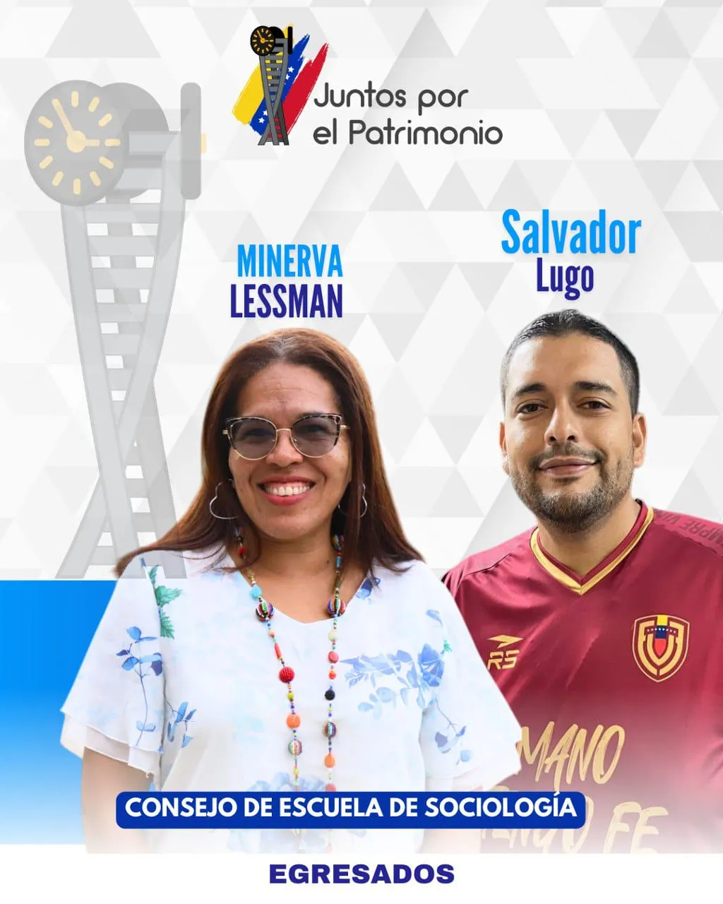 Salvador Lugo y Minerva Lessaman, consejeros de la Escuela de Sociología de la UCV, por el chavismo. Salvador Lugo y Minerva Lessaman, consejeros de la Escuela de Sociología de la UCV, por el chavismo.