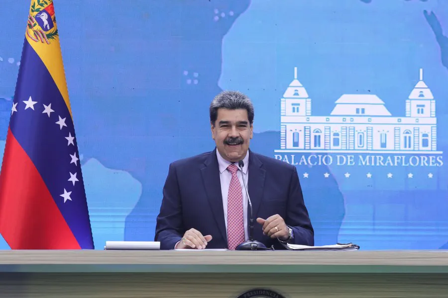 Imagen del presidente venezolano, Nicolás Maduro, participando en una conferencia de prensa en el Palacio de Miraflores, en Caracas, capital de Venezuela, el 30 de noviembre de 2022. (Xinhua/Presidencia de Venezuela)