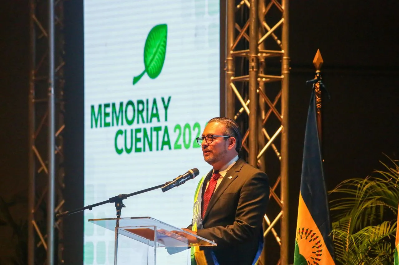 Darwin González, alcalde del municipio Baruta durante presentación de Memoria y Cuenta 2024