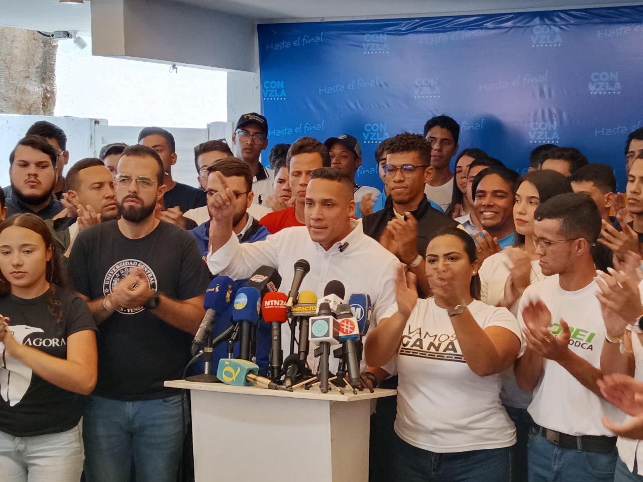 Carlos Fernández, coordinador nacional juvenil del Comando Con Venezuela.