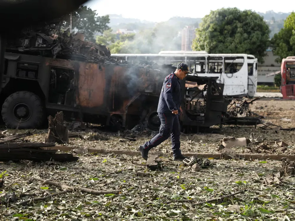 Daños del bombardeo de EEUU a Caracas.