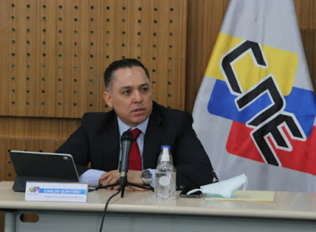 Carlos Quintero, rector principal de CNE. Foto: AVN