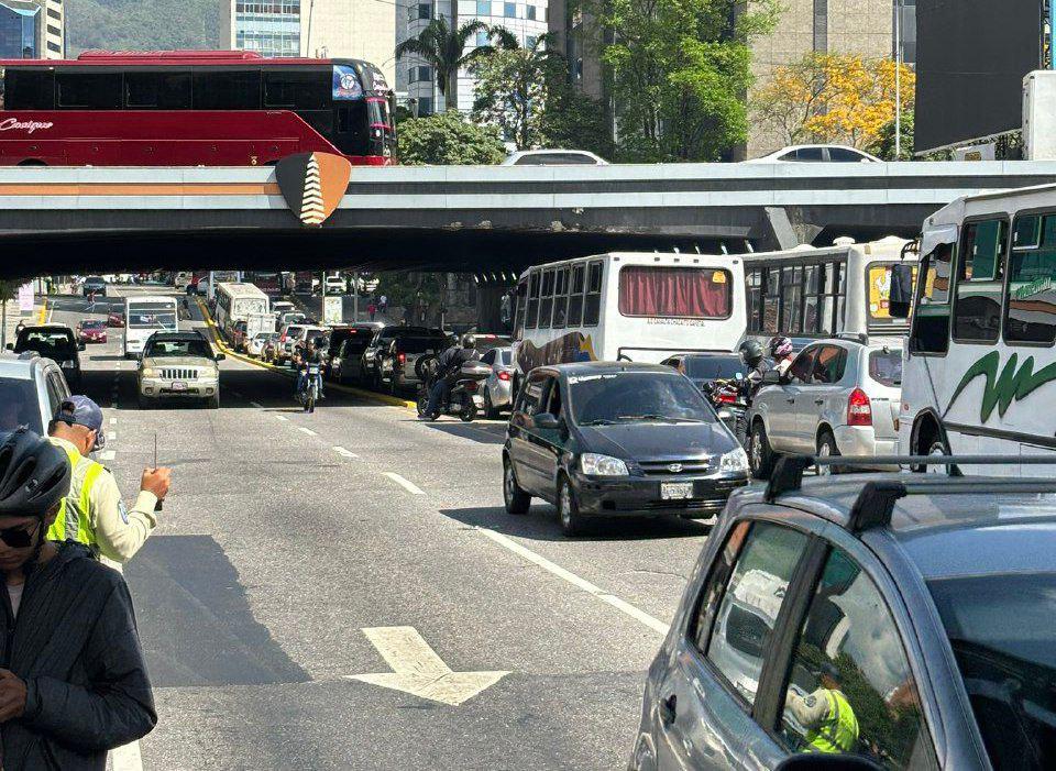 congestión vehicular en el municipio Chacao.